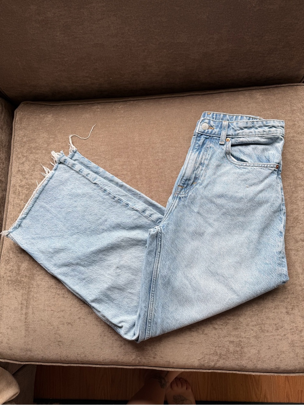 Light Blue Straight-Leg Jeans